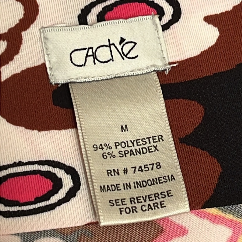 Cache Pink and White Paisley Print Maxi Dress - Sz M - Picture 12 of 16
